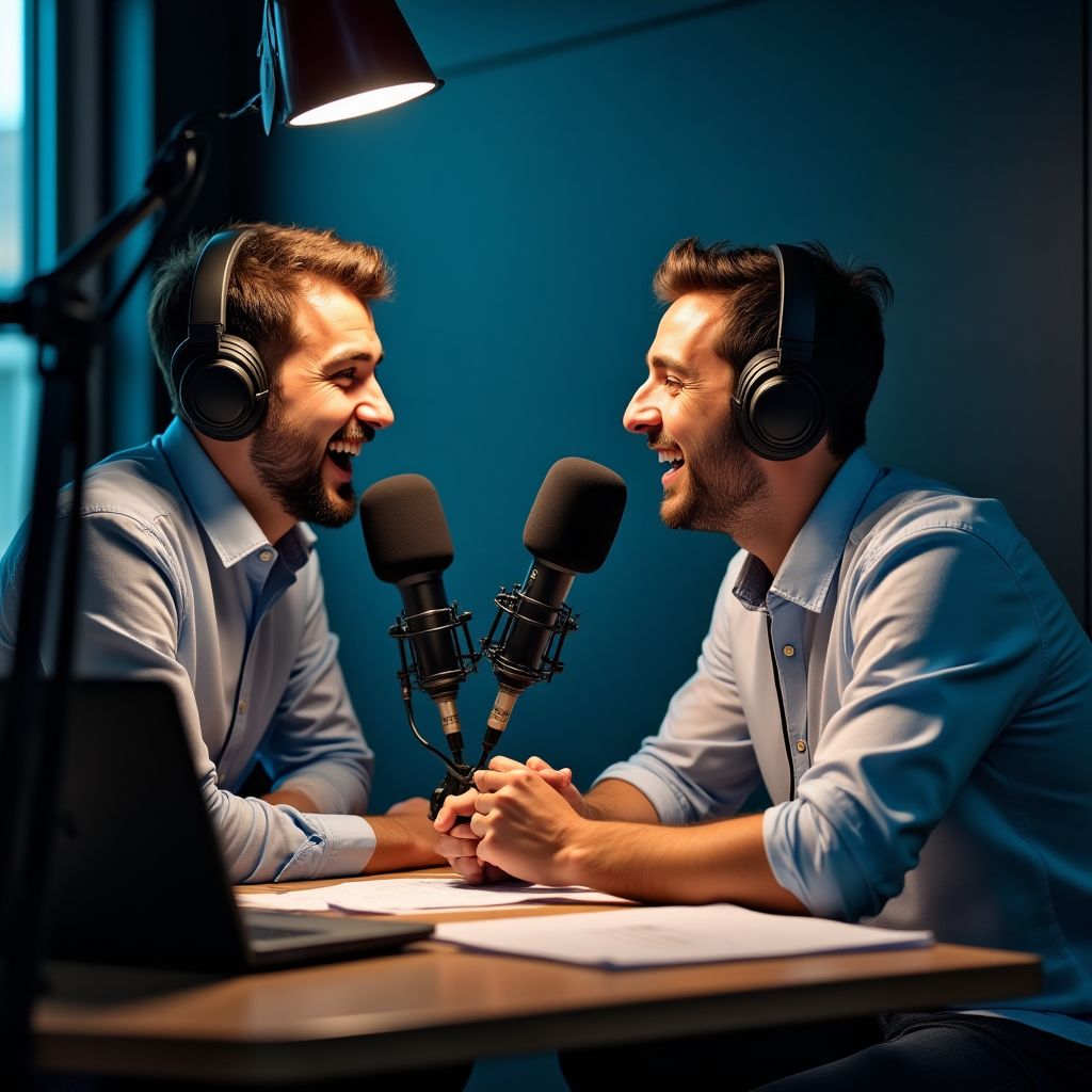 Grabación de podcast financiero